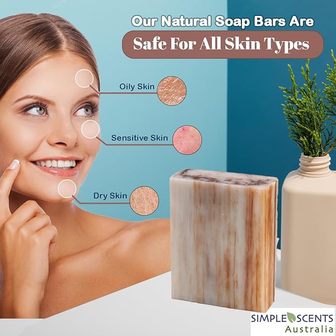 SSA White Orchid & Lily Scented Natural Soap Bars (5 Bars Pack), 3.5oz Moisturizing Triple Milled Soap Bars Enriched with Shea Butter, Non Toxic Pure Plant Oil Bath & Body Wash Bars for Men & Women