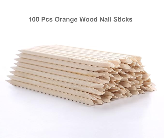 600Pcs Orange Wood Sticks for Nails, HOOMBOOM Double Sided Cuticle Pusher Remover Nail Art Manicure Pedicure Tool for Manicure Pedicure
