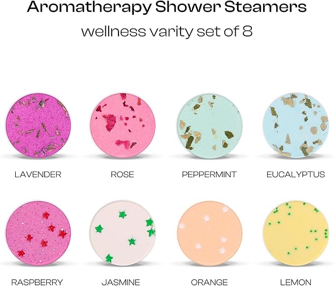 Shower Steamers Aromatherapy for Women Shower Bombs Great Smell with Natural Essential Oil, Perfect Gifts for Girls, Relaxing Set for Self Care SPA -Ideal Birthday, Pack of 8 (Multicolor)