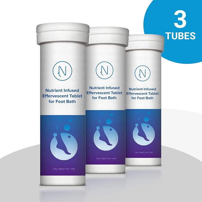 Diabetic Foot Soak Effervescent Tablets Foot Care by Nerve Spa, Anti-Swelling, Rehydrate The Foot, Foot Care Nutrients – 96 Tablets (3 Tubes)