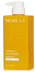 MEDIX 5.5 Radiant Glow Vitamin C Body Wash W/ Niacinamide | Citrus Scented Gentle Body & Face Cleanser For Women, Men, Dry Skin, & Smoother-Looking Skin | Removes Dirt, Oil, & Impurities, 15 Fl Oz