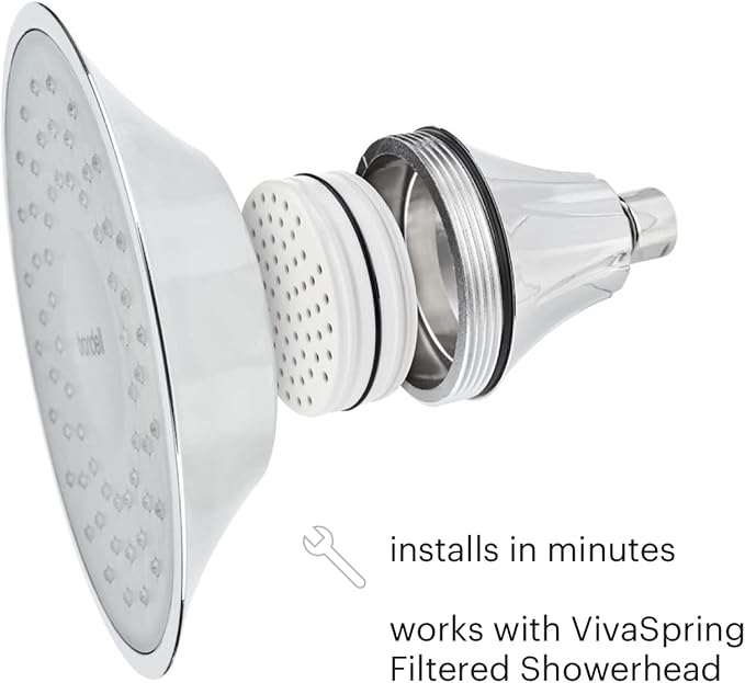 VivaSpring filtered shower Replacement Cartridge FF-15 | for softer skin and hair | 6 month filter | certified filtration | for use with VivaSpring shower filters