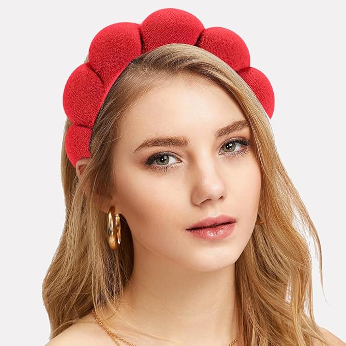 Spa Headbands for Washing Face or Facial, Makeup Headband for Women, Skincare Hair band, Puffy Terry Cloth Face Washing Head band for Maskup, Skin Treatment