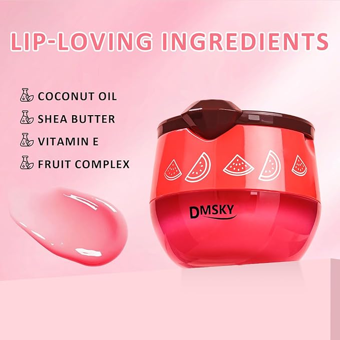 DMSKY 6 PCS Bee Lip Balm Honey Pot, Propolis Lip Mask Overnight Moisturizing Lip Balm with Stick, Lip Sleeping Mask Hydrating Prevention Dry & Cracked
