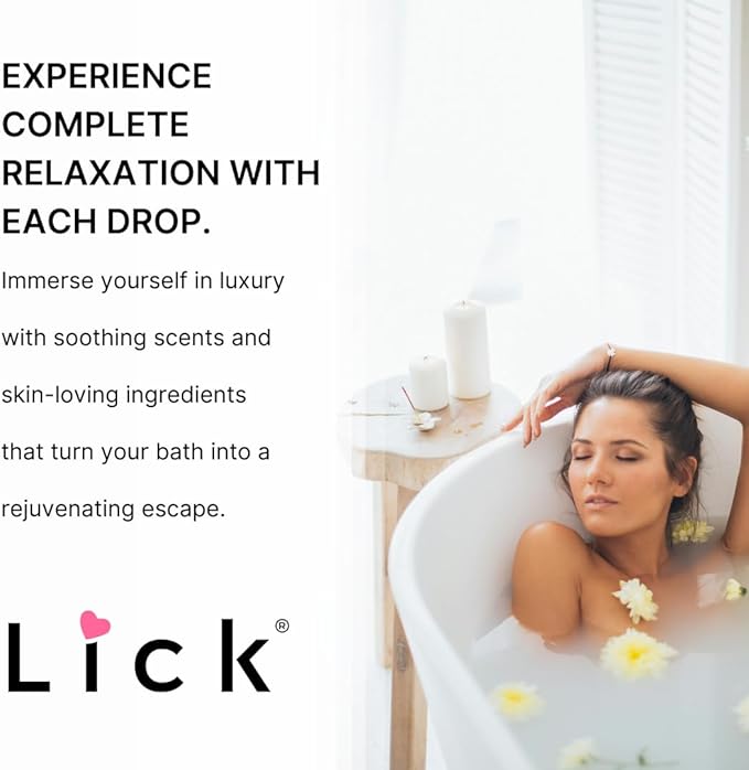 Lick Coconut Aromatic Bath Oil - Tropical Aromas Set - Soothing Bath Soak Oils, 4 oz