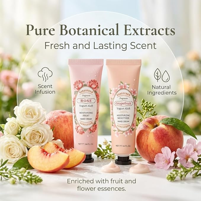 10 Pack Hand Cream for Dry Cracked Hands, Birthday Gifts for Women, Bridesmaid Gifts, Thank You Gifts, Teacher Appreciation Gifts, Natural Plant Fragrance Mini Hand Lotion Moisturizing Hand Care Cream