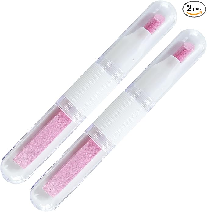 Ceramic Pusher Files for Nails, Manicure Fingernail Files with Cases, Professional Precision Filing Cuticle Remover, Manicure Stick, 2 Pieces