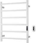 Heated Towel Racks for Bathroom, Wall Mounted Electric Towel Warmer Racks with Timer & Temperature Control, 6 Bar Stainless Steel Towel Heater for Bathroom, White, Plug-in