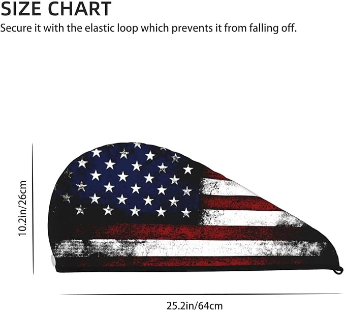 American Flag Hair Towel Wrap, Absorbent Hair Drying Towel, Microfiber Hair Drying Cap Turban For Drying Curly Long Thick Hair