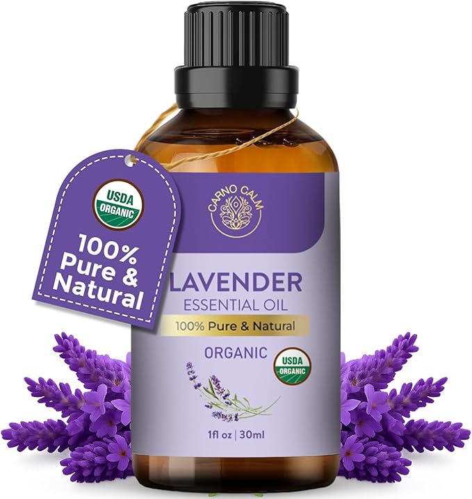 Organic Lavender Essential Oil | USDA Certified Organic Lavender Oil | for Skin and Hair | for Aromatherapy and Diffusers | 30ml