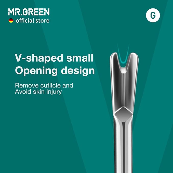 MR.GREEN Cuticle Pusher Dead Skin Remover Stainless Steel Manicure Tools Professional Cuticle Trimmer Nail Polish Peeler Scraper (Mr-2190)