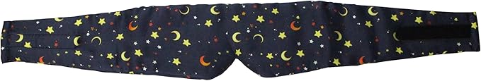 100% Mulberry Silk Eye Mask Blackout Sleeping Eye Cover for Night Sleep and Travel Nap,Soft Adjustable Eyeshade, Comfortable Blindfold for Women Men,Large Size, Black (Stars)