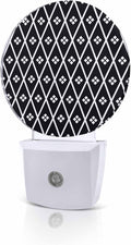 Night Lights Auto Sensor Black Diamond Night Light Geometric Rhombus Round Lamp Plug-in LED Nightlights Dusk to Dawn for Living Room Bedroom Bathroom Hallway Wall Decor