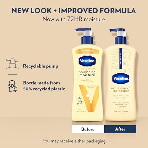 Vaseline Nourishing Moisture Body Lotion Dry Skin + Oat Extract 20.3oz 3ct - Image 3