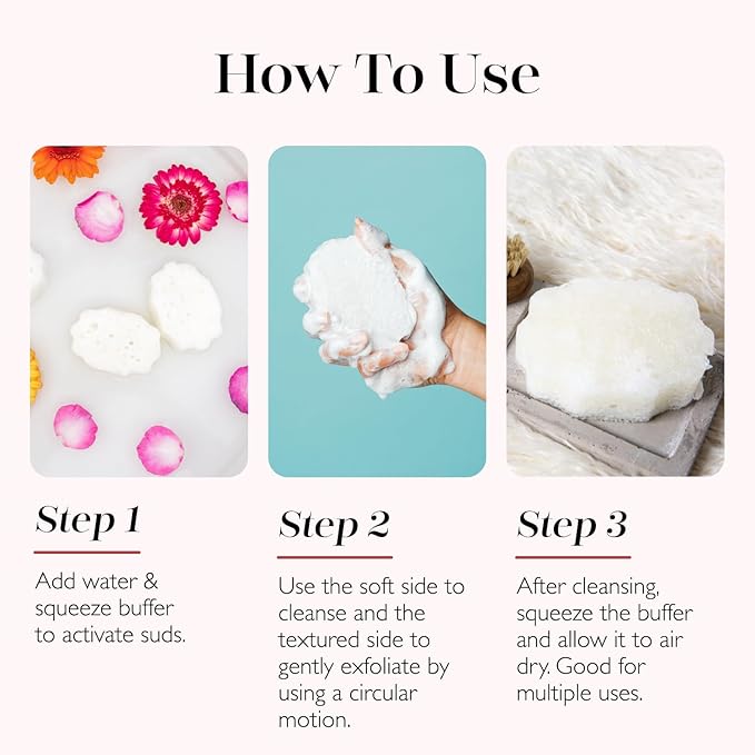 Spongellé Bulgarian Rose Pedi Buffer Bath Sponge | Exfoliating Foot & Heel Scrub | Cleanse, Exfoliate, and Nourish in One Easy Step | Cruelty-Free, Vegan, Dermatologist-Tested, Made in USA | 30+ uses