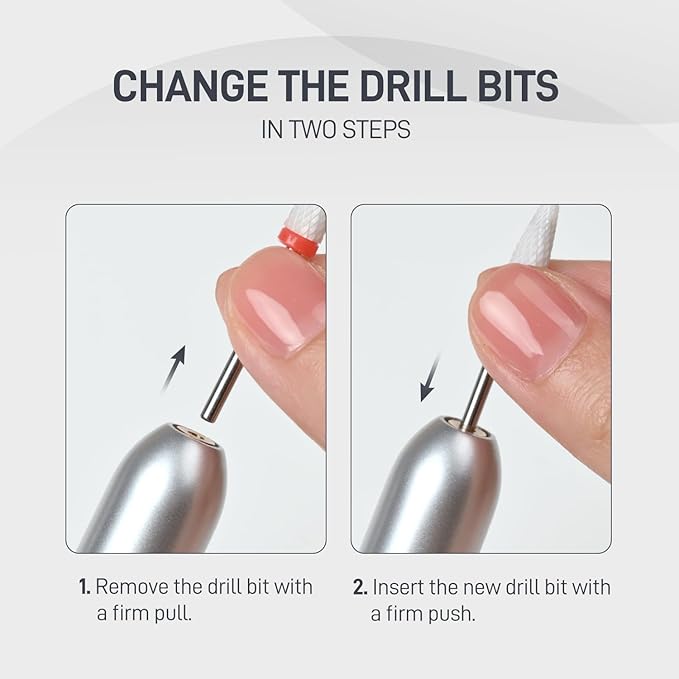 GAOY Electric Nail Drill for Acrylic and Gel, USB Electric Nail File, Portable Efile with Drill Bits, Manicure Pedicure Tools for Home Salon, Sliver