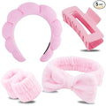 Chanaco Spa Headband, Makeup Accessory, Face Washing Wrist Bands, Teen Girl Gifts Trendy Stuff, Pink Cute Hair Accessories