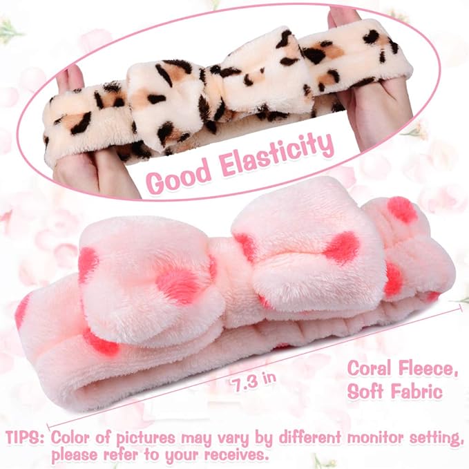 8 Pcs Spa Headbands for Women Facial Makeup Headband Stocking Stuffers For Women Teen Coral Fleece Easter Basket Stuffers Goodie Bags Gift Baskets Easter Gifts Hair Band Party Favors Mothers Day Gift