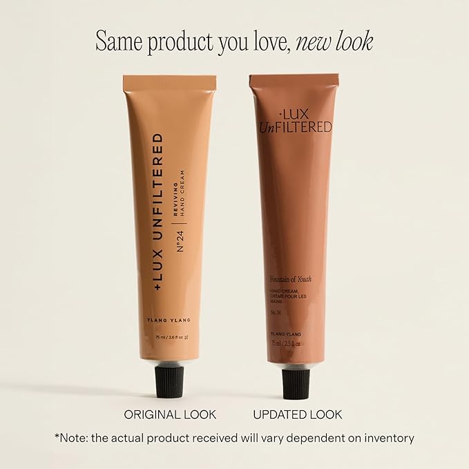 '+ Lux Unfiltered N°24 Fountain of Youth Age Defying Hand Cream for Women & Men - Moisturizing Hand Cream for Dry Cracked Hands - Lightweight & Fast-Absorbing - Vegan & Cruelty Free - Ylang Ylang