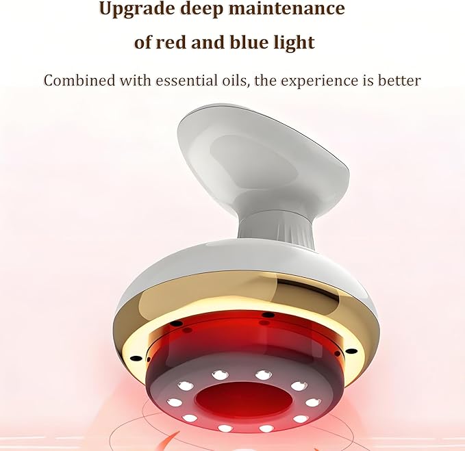 Vacuvia for Cellulite,2-in-1 LED Light Therapy and Vibration Massager,ull Body Electric Massage Tool with 9 Adjustable Intensity Levels,Portable Rechargeable Design for Arms, Legs, Back and Abdomen