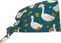 Alligator Ice Cream Working Cap, Scrub Cap with Sweatband, Adjustable Tie Back Hat Breathable Headgear for Women/Men