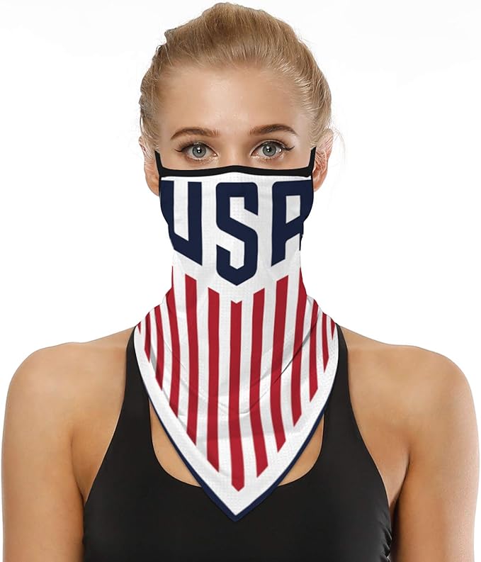 YAYOUREL Neck Gaiter Face Mask Bandanas for Men Women UV Face Scarf Cover Ear Loop Hole Facemask for Fishing Running Cycling