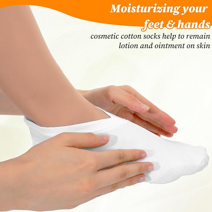 6 Pairs Moisturizing Socks Gloves Set, Spa Foot Moisturizer Socks & Cotton Lotion Gloves for Overnight Hydration, Repair Dry Hands & Feet, Rough Cracked Skin Treatment(Each 3)