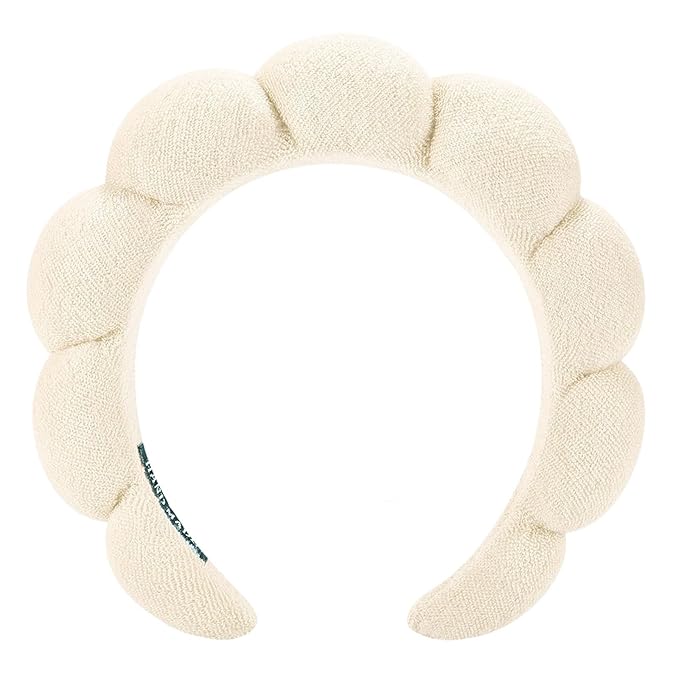 Spa Headbands for Washing Face Makeup Skin Care Women Bubble Facial Beauty Headbands Puffy Shower Towel Band Hairband