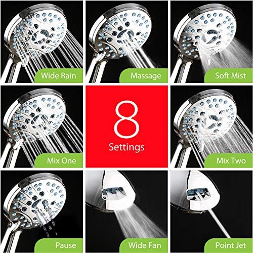 AquaCare 8-mode High Pressure Handheld Shower Head with 2-mode Power Wash - Image 4