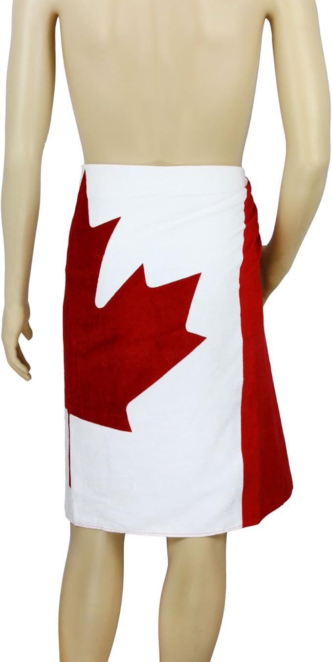 FakeFace 30"x60"Oversized Skin-Friendly Soft High Absorbent Cotton US, UK, CA Flag Pattern Swimming Pool Beach Sauna Towel Collection Home Travel Business Hotel Bath Wrap Shawl Blanket-Canada Flag