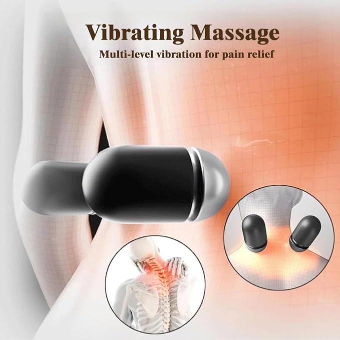 3 in 1 Electric Massage Lumbar Pillow, Equipped with Heating, Vibration, and Traction Functions Spine Triple Fusion Back Massager, Back Massager for Pain Relief deep Tissue
