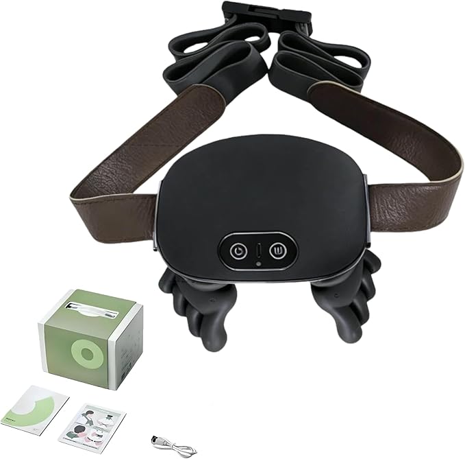 Cordless Neck Massager with Heat, 4D Bionic Shiatsu Neck and Shoulder Massager with Real Hand Kneading, Deep Tissue Back Massager for Home Office Travel, Gifts for Women Men (Black)