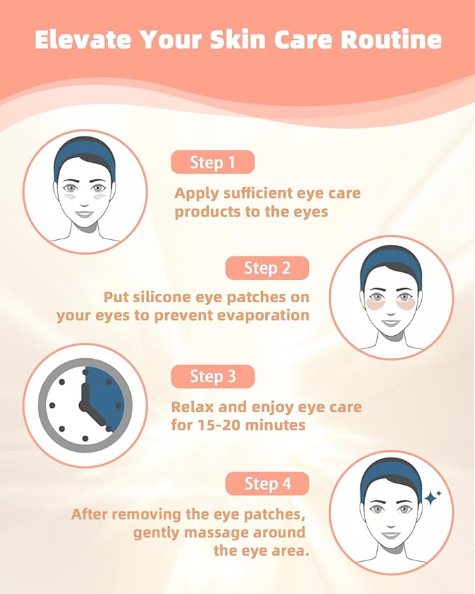 Under Eye Patches Silicone - 3 Pairs Reusable Eye Wrinkle Patches, Reusable Under Eye Mask, Plump Fine Lines & Wrinkles, Cream