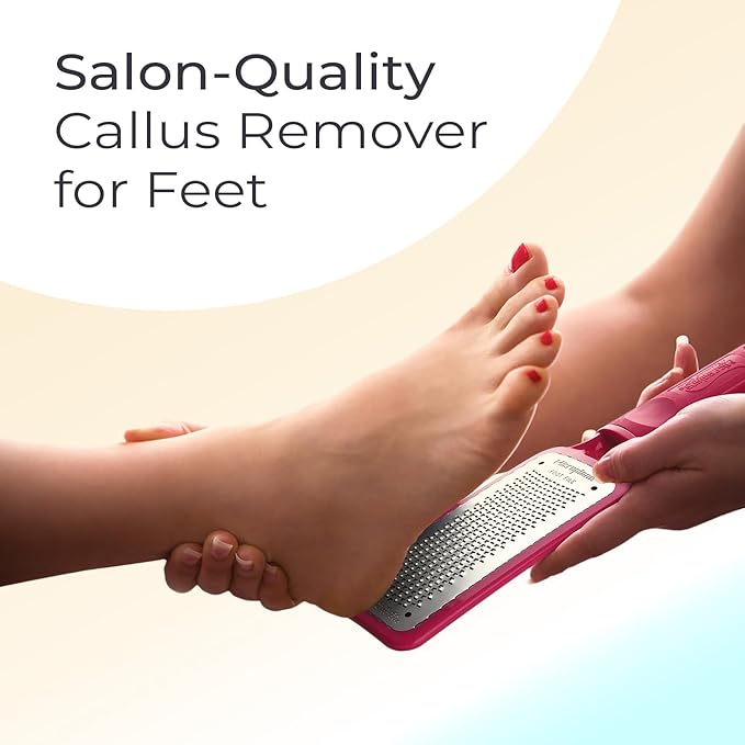 Microplane Colossal Foot File, Red and Black - The Original Stainless-Steel Foot Scraper, Dead Skin/Callus Remover for Feet, Foot Scrubber, Pedicure Tools for Salon-Quality Foot Care (2 Piece Set)