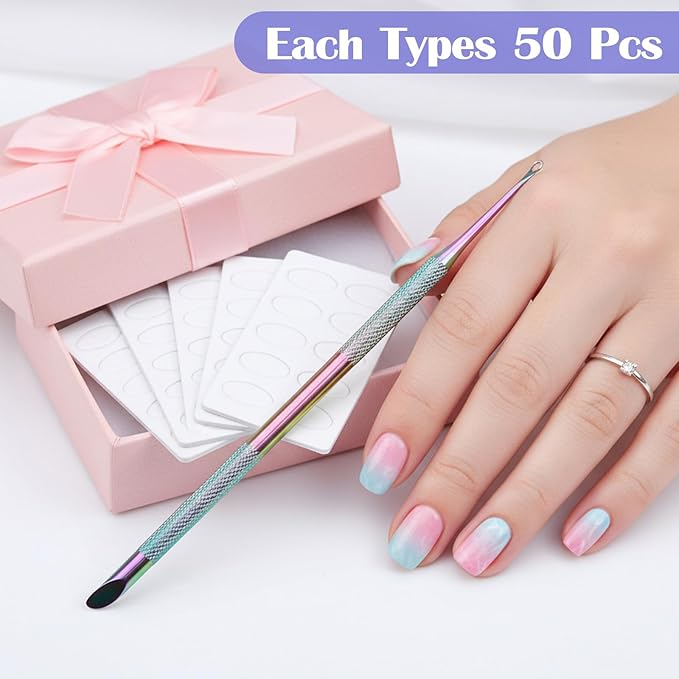 Russian Prep Nail Pushers, Pre-treatment Cuticle Pusher, Dual Ended Cuticle Remover with 100/180 Grit Sandpaper Sheets, Nail Art Dead Skin Removing Tool for Fingernails Toenails Manicure Pedicure