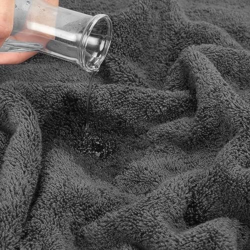 Cotton Paradise Towel Set of 6, 2 Bath Towels, 2 Hand Towels and 2 Washcloths Towels for Bathroom Sets, Smoke Gray - Image 6
