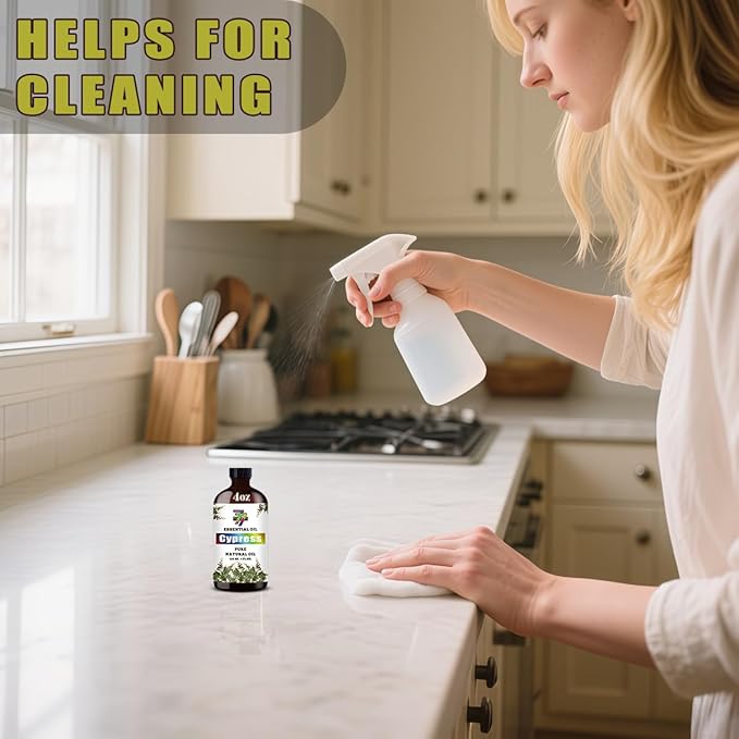 Cypress Essential Oil - GV77ZF Cypress Oils for Diffusers, Humidifiers, DIY Candles, Soap, Cleaning, Home, Office, Yoga, Massage, Gifts - 4 fl oz (120 ml)