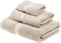 SUPERIOR Egyptian Cotton Pile 3 Piece Towel Set, Includes 1 Bath, 1 Hand, 1 Face Towel/Washcloth, Ultra Soft Luxury Towels, Thick Plush Essentials, Guest Bath, Spa, Hotel Bathroom, Stone