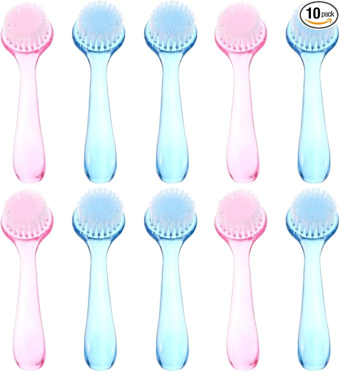 NOLITOY 10pcs Facial Cleansing Brush, Soft Bristle Exfoliator Wash Scrubbers for Skin Care Makeup Removal