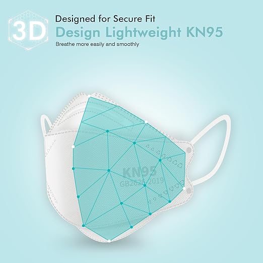 LEMENT KN95 Face Masks - 100 Pack Breathable Comfortable Disposable Masks For Adult, Filter Efficiency≥95%, Elastic Ear Loops, 5 Colors
