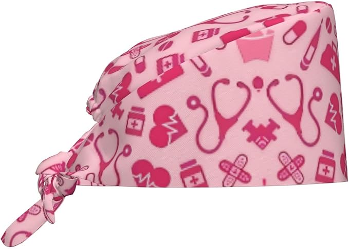 Working Cap Scrub Caps with Sweatband Adjustable Tie Back Hat Nurse Surgical Caps Unisex
