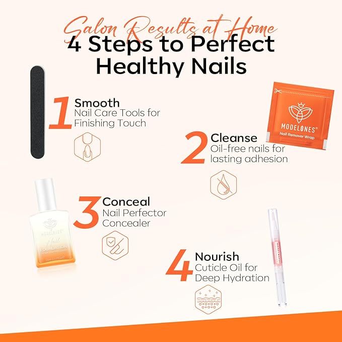 Modelones Nail Strengthener Kits Milky White Nail Polish Remover Pads Cuticle Oil Pen for Nail Hardener for Damaged Nails Growth DIY Nail Manicure Kits 23 Pcs Nail Care Kits for Women 15 ml