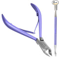 Professional Cuticle Cutter & Pusher Trimmer Manicure Tools with Double Spring – Perfect Nail Care Tool for Manicure & Pedicure Beauty at Home/Spa/Saloon (Purple Pack of 2)