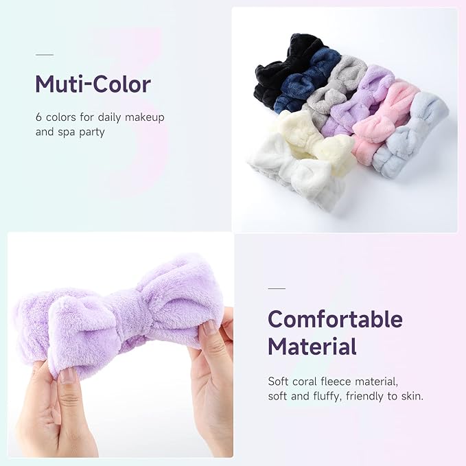 WSYUB Spa Headband, 8Pcs Makeup headband,Headband for Washing Face, Shower Skin Care Fluffy Stocking Stuffer for Woman Girl Teens Slumber Party Supplies