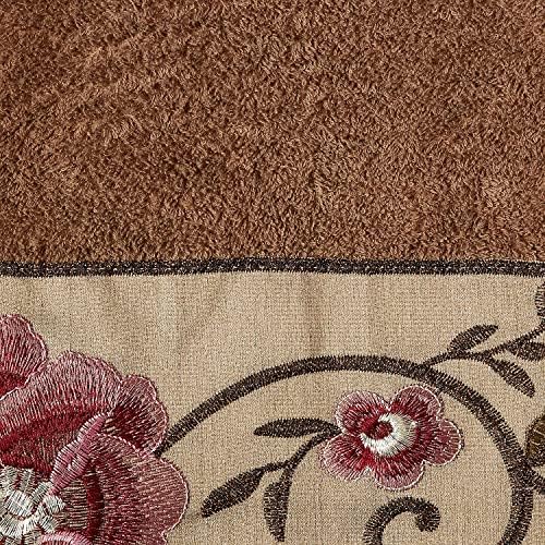 Zahari Home Larrisa Floral Bathroom Towel Set - 3 Piece Bath, Hand, and Wash Towels - Modern Classic Contemporary Decor With Beautiful Unique Design - Stylish Flower Set - Image 2