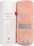 VOLO Hero Hair Towel – Ultra Soft Nanoweave™ Microfiber, Super Absorbent Quick Dry, Reduces Dry Time 50%, Anti-Frizz & Breakage, Secure Snug Strap, Large Wrap for All Hair Types - Cloud Pink