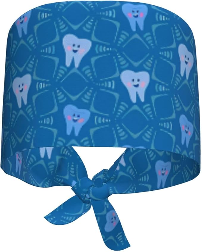 Working Cap Scrub Caps with Sweatband Adjustable Tie Back Hat Nurse Surgical Caps Unisex