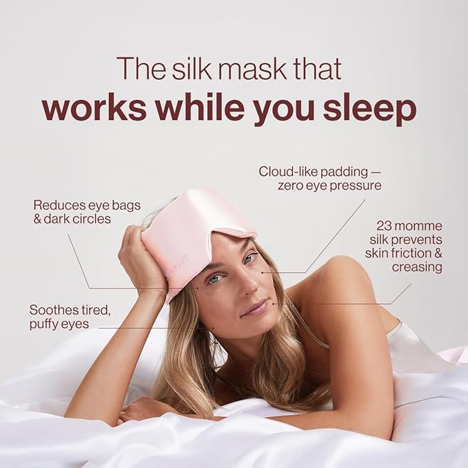 Dore & Rose Deep Sleep Mask for Women and Men - 23 Momme Mulberry Silk Eye Mask for Sleeping and Travel, 100% Blackout, Adjustable Strap, Cooling Soft Black Silk Eyemask Award-Winning Luxury