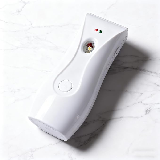 Automatic Air Freshener Spray Dispenser with 3 Timer Modes, Battery Operated with One-Year Warranty, Wall Mountable & Table Stand, for Home Office Toilet Decor (Cool White)