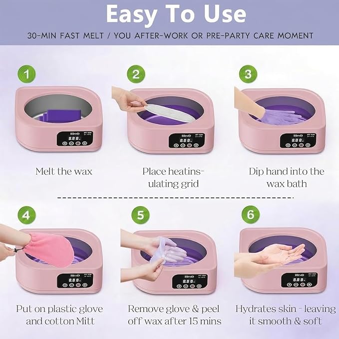 Paraffin Wax Machine for Hand and Feet，Touchscreen Paraffin Wax Warmer with Wax Moisturizing Paraffin Spa Wax Bath Kit, Large Capacity at Home for Smooth and Soft Skin